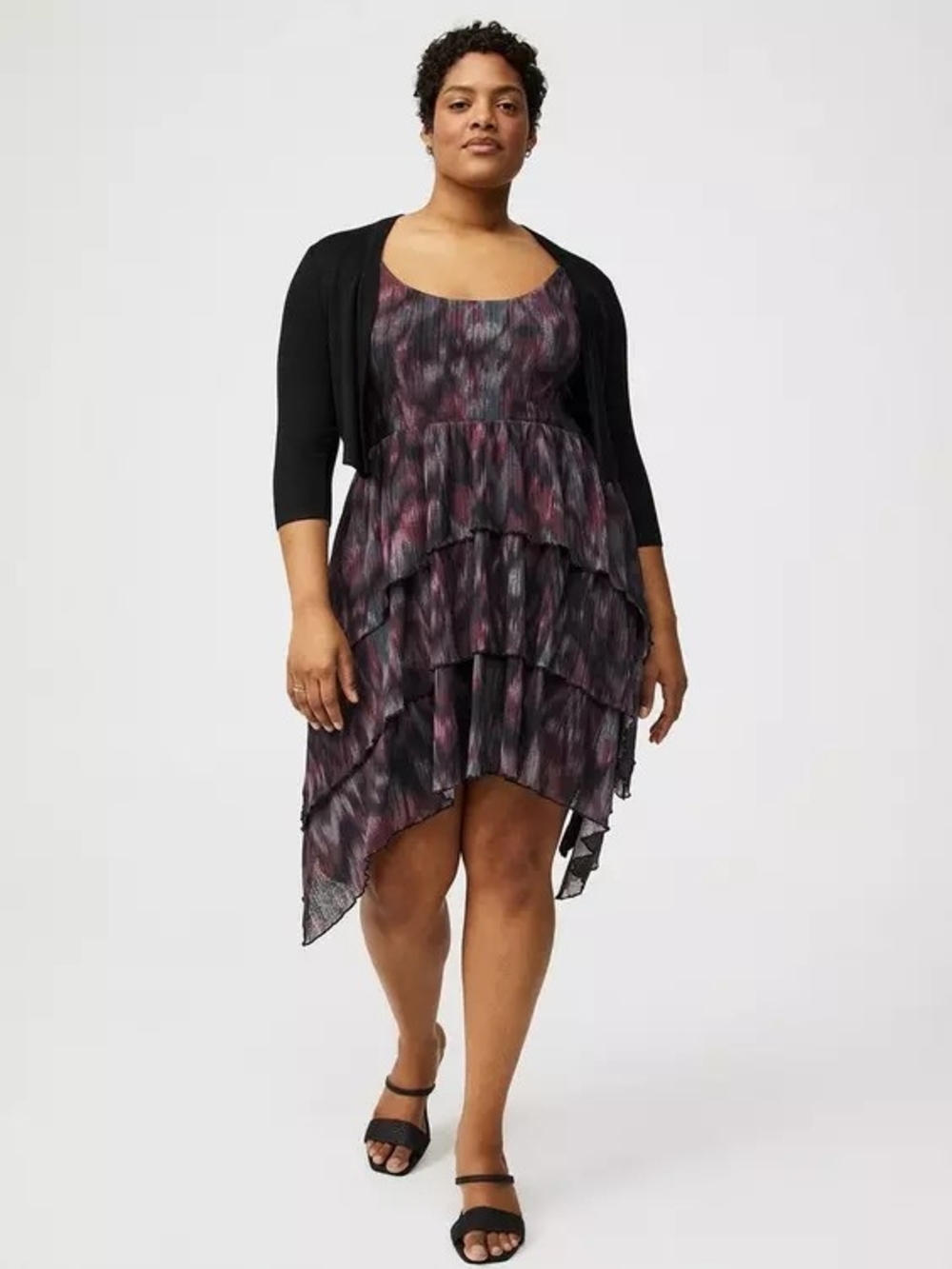 Torrid Cami Tiered Mini Dress Size 0X (12,Large) - Picture 2 of 16